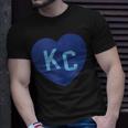Kc Heart Kc Kansas City Kc Love Kc Powder Blue Kc 2-Letter T-Shirt Gifts for Him