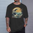 La Gran Ola Y Las Montañas Arte Japonés Kanagawa Camiseta unisex Regalos para él