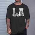 La Los Angeles California Skyline Usa Vintage Souvenir Black T-Shirt Geschenke für Ihn