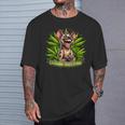 Laughing Grass Hyena Weed Leaf Cannabis Marijuana Stoner 420 T-Shirt Gifts for Him