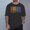 Lefty Left Handed Gay Pride Flag Barcode Queer Rainbow Lgbtq T-Shirt Gifts for Him