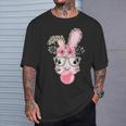 Leopard Print Rabbit Bunny Blowing Bubble Gum Easter Day T-Shirt Gifts for Him