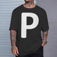 Letter P T-Shirt Geschenke für Ihn