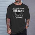 Leveled Up To Husband 2024 Newlywed Groom Just Married Gamer T-Shirt Gifts for Him