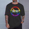 Lgbtq No Trump Anti Trump Rainbow Flag Gay Pride T-Shirt Gifts for Him