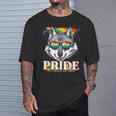 Lgbtq Pride Rainbow Wolf Pride Month Lgbt Wolf Lovers T-Shirt Gifts for Him
