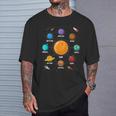 Lindo Sistema Solar De Planetas Coloridos Regalo Para Niños Camiseta unisex Regalos para él