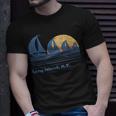 Long Island Ny Sailboat Vintage 80S Sunset T-Shirt Gifts for Him