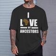I Love My Ancestors Kente Pattern African Style T-Shirt Gifts for Him