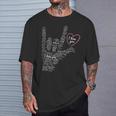 I Love You Asl Sign In Several Languages Asl Love T-Shirt Gifts for Him