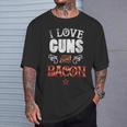 I Love Guns And Bacon Gun Lover Freedom Usa T-Shirt Gifts for Him