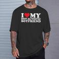 I Love My Hot Autistic Boyfriend Heart Autism Awareness T-Shirt Gifts for Him