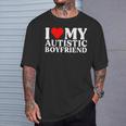 I Love My Hot Autistic Boyfriend I Heart My Autistic Bf T-Shirt Gifts for Him
