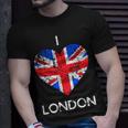 I Love London Distressed Union Jack Heart T-Shirt Gifts for Him