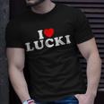 I Love Lucki I Heart Lucki Red Heart T-Shirt Gifts for Him