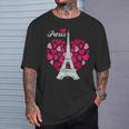 Love Paris Heart Eiffel Tower Souvenir France French Love T-Shirt Gifts for Him