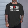 Love My Redhead Girlfriend Heart Stolen By Hot Ginger Mens T-Shirt Gifts for Him