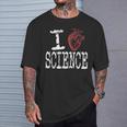 I Love Science Cool Heart Graphic Awesome Science Lover T-Shirt Gifts for Him
