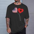 Loving Albania Usa Flag Heart Albanian Americans Love T-Shirt Gifts for Him