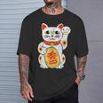 Lucky Cat Japanese Good Luck Charm Japan Asian Fun T-Shirt Gifts for Him