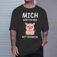 Lustiges Schweinchen Sprüche T-Shirt Mich Gibt Es Nur Mit Schwein – Schwarz Geschenke für Ihn