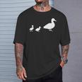 Mama Duck 2 Ducklings Animal Family T-Shirt Gifts for Him