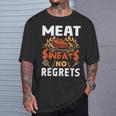 Meat Sweats No Regrets Barbecue Bbq Grill Bacon T-Shirt Gifts for Him