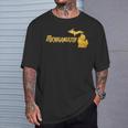 Michigangster Gold Detroit Michigan Midwest Mitten T-Shirt Gifts for Him