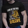 Military Child Purple Quote Because My Daddy Is Brave T-Shirt Gifts for Him