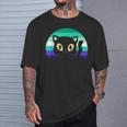 Mlm Cat Sunset Mlm Pride Gay Male Flag Lgbt Mlm T-Shirt Gifts for Him