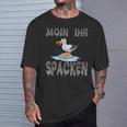 Moin Ihr Spacken Norden Seagull Flat German Slogan T-Shirt Geschenke für Ihn