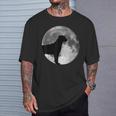 Mondlicht Labrador Silhouette Herren T-Shirt, Hundeliebhaber Design Geschenke für Ihn