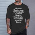 Mozart Beethoven Chopin Bach Classical Music Composers T-Shirt Gifts for Him
