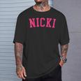 Name Nicki Personalized I Love Nicki Vintage Retro T-Shirt Gifts for Him
