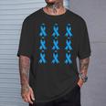 National Foster Care Month Multiple Blue Ribbons T-Shirt Gifts for Him