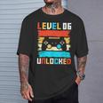 Nivel 6 Desbloqueado 6º Cumpleaños Gamer Regalos 6 Años Regalo Camiseta unisex Regalos para él