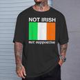 Not Irish But Supportive Ireland Flag T-Shirt Gifts for Him