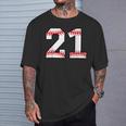 Number 21 Baseball Favorite Number T-Shirt Gifts for Him