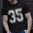 Number 35 Birthday Varsity Sports Team Jersey T-Shirt Gifts for Him