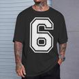 Number 6 Birthday Sports Player Team Numbered Jersey T-Shirt Gifts for Him