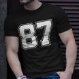 Number 87 Best Classic College American Varsity Style Font T-Shirt Gifts for Him