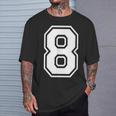 Numerada Con Número 8 De Regalo De Cumpleaños Camiseta unisex Regalos para él