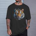 Obra De Arte De Tigre Colorido Animal Arte Tigre Camiseta unisex Regalos para él