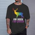 Oh Deer I'm Queer Reh Regenbogen Lgbtq Pride Herren Damen T-Shirt Geschenke für Ihn