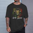 One Love Rasta Reggae Music Headphones Rastafari Reggae Lion T-Shirt Gifts for Him