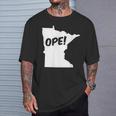 Ope Minnesota State Outline Silhouette Wholesome T-Shirt Gifts for Him