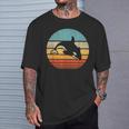 Orca Killer Ballena Retrointage 60S 70S Puesta De Sol Sea Animal Camiseta unisex Regalos para él
