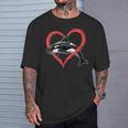 Orcas Killer Whale Symbol Love Heart Valentines Day T-Shirt Gifts for Him