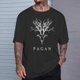 Pagan Tree Horn Goat Distressed Vintage Style T-Shirt Gifts for Him