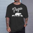 Papa Bear 2 Cub Bear Animal Lover Papa Bear Father's Day T-Shirt Gifts for Him